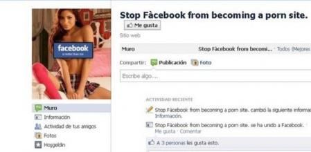Uno de los grupos en contra de la distribución de imágenes porno en Facebook