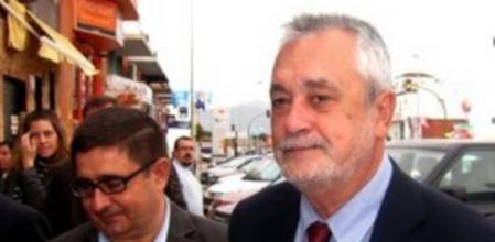 Griñán, junto al secretario provincial del PSOE en Jaén, Francisco Reyes