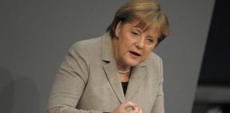 Imagen de la canciller alemana Angela Merkel en el parlamento alemán