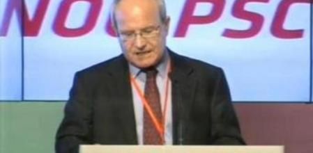 Montilla, en una captura de la retransmisión de la televisión del PSC