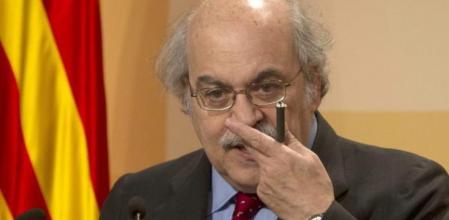 Mas-Colell, durante la rueda de prensa en el Palau de la Generalitat