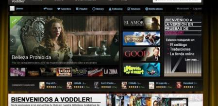 Una captura de pantalla de la página de Voddler