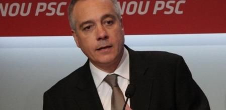 Pere Navarro, durante una rueda de prensa en la sede del PSC en Barcelona
