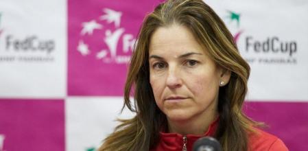 Arantxa Sanchez Vicario, en una foto como capitana del la selección española de tenis
