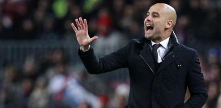 Pep Guardiola, durante la vuelta de las semifinales de la Copa del Rey ante el Valencia