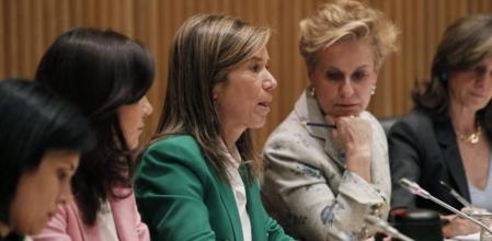Ana Mato, en el centro de la imagen, ha comparecido en la Comisión de Igualdad del Congreso de los Diputados