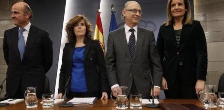Guindos, Soraya, Montoro y Báñez, el 30 de enero de 2012