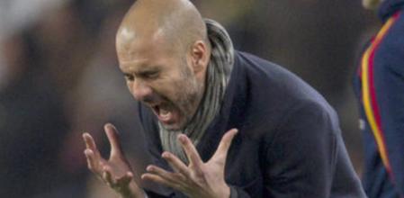 Pep Guardiola se lamenta de una de las múltiples ocasiones falladas por su equipo