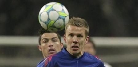 Pontus Wernbloom, del CSKA Moscú, durante el partido de Champions frente al Real Madrid