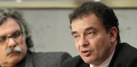 Los diputados de ERC Alfred Bosch y Joan Tardà, durante la rueda de prensa ofrecida en el Congreso