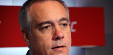 El primer secretario del PSC, Pere Navarro, en rueda de prensa