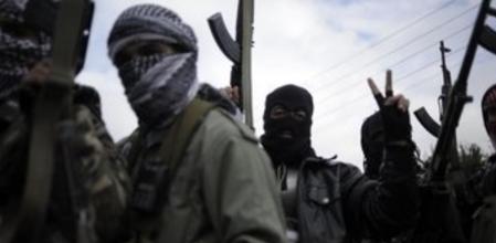 Insurgentes sirios cerca de Homs.