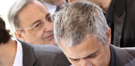 José Mourinho, junto a Florentino Pérez