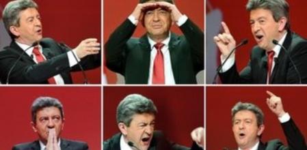 Jean-Luc Mélenchon, gesticulando durante un mitin en 2012