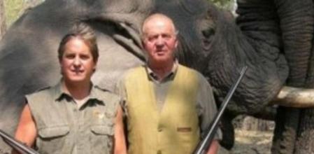 Una fotografía del Rey junto al propietario de Rann Safaris.