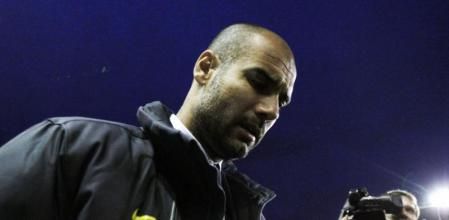 Josep Guardiola durante el partido ante el Rayo Vallecano
