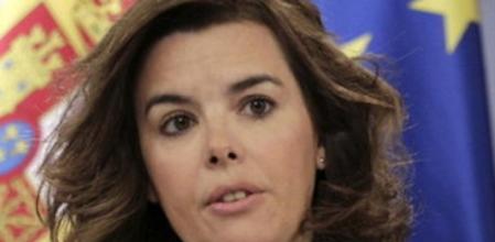 La vicepresidenta del Gobierno, Soraya Sáenz de Santamaría, durante la rueda de prensa posterior a la reunión del Consejo de Ministros