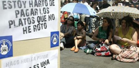 Una de las asambleas celebradas en Sol en la mañana del 15 de mayo