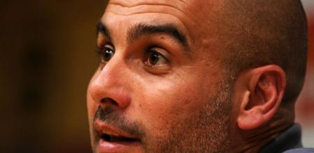 Pep Guardiola, en su última rueda de prensa en el Camp Nou
