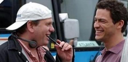 David Simon y Dominic West en el 'set' de 'The Wire'