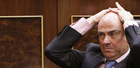 El ministro de Economía, Luis de Guindos, en el Congreso