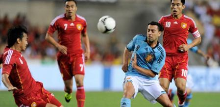 Xavi Hernández, en un momento del España-China