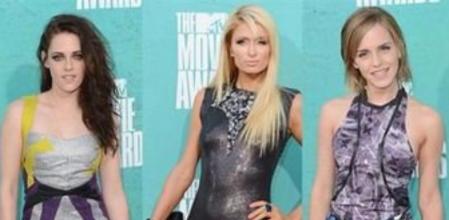 Kristen Stewart, Paris Hilton y Emma Watson en los MTV Movie Awards