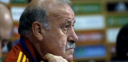 Eurocopa 2012: El seleccionador español de fútbol, Vicente del Bosque, durante la rueda de prensa que ofreció el 19 de junio