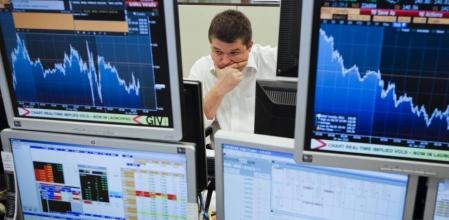 Vista de las oficinas de Ahorro Corporación, grupo de servicios financieros encargado de la subasta de bonos y letras del Tesoro Público español