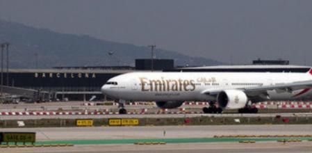 Aterrizaje inaugural de la aerolínea Emirates en el aeropuerto de Barcelona-El Prat