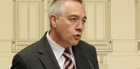 Pere Navarro, durante la rueda de prensa que ofreció tras la segunda cumbre sobre el pacto fiscal