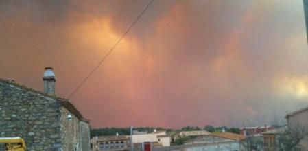 El incendio visto desde Peralada