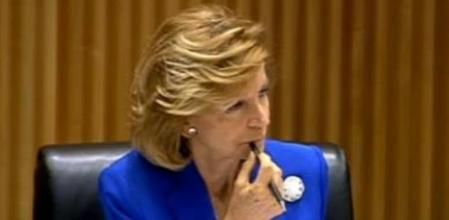 Elena Salgado en su comparecencia en la Comisión de Economía del Congreso