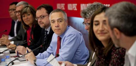 ¿Quién será? Pere Navarro, primer secretario socialista, en una de las últimas ejecutivas que ha celebrado el PSC antes del parón estival que, sin embargo, no ha aplacado las inquietudes internas del socialismo catalán