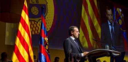 Rosell, durante su discurso en el Congreso de Peñas