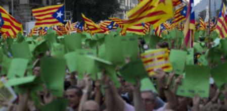 Acto final de la manifestación por la independencia de la Diada de 2012