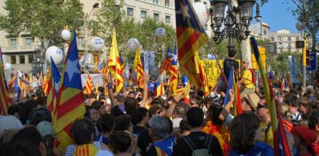 Diada 2012, l'Onze de Setembre 11 Setembre al Passeig de Gràcia / carrer Diputació