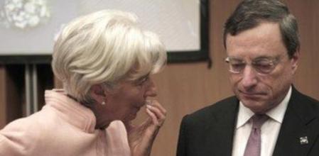Los responsables del Fondo Monetario Internacional y del Banco Central Europeo, Chrisitine Lagarde y Mario Draghi