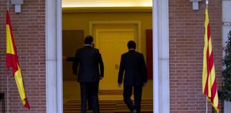 Imagen de la primera reunión entre Rajoy y Mas en la Moncloa