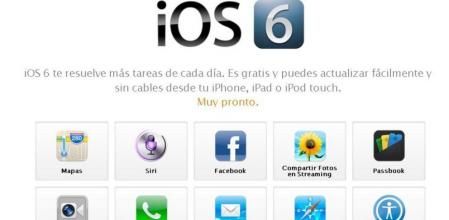 Pantallazo que muestra las principales novedades que presenta iOS 6