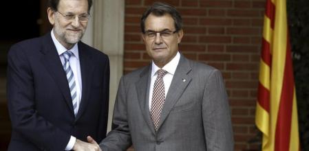 Mariano Rajoy recibe a Artur Mas en La Moncloa en septiembre de 2012