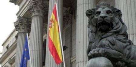 La entrada principal del Congreso de los Diputados