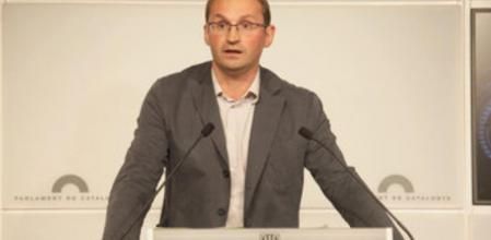 El secretari general de ICV, Joan Herrera, tras la primera jornada del Debate de Política General del Parlament