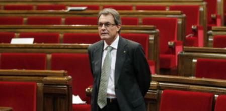 El presidente de la Generalitat, Artur Mas, en el hemiciclo del Parlament de Catalunya.