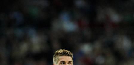 Sergio Ramos, durante la primera parte del Real Madrid-Deportivo del domingo.