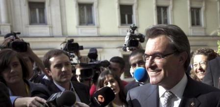 El presidente de la Generalitat, Artur Mas, a la salida de la V Conferencia de Presidentes celebrada en el Senado
