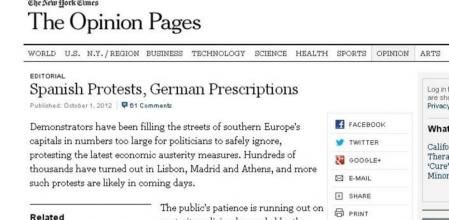 Captura de pantalla de la página web de The New YorkTimes