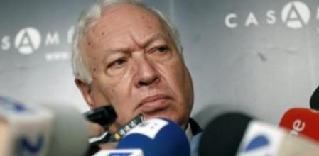 El ministro de Asuntos Exteriores, José Manuel García-Margallo, realiza declaraciones a los periodistas