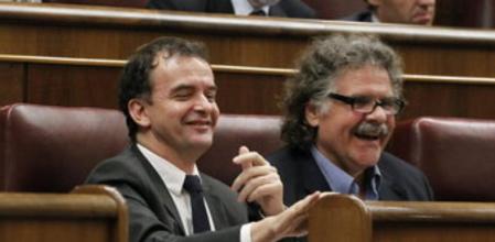 Los diputados de ERC Alfred Bosch y Joan Tardá, durante el pleno del Congreso.