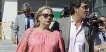 Maite Zaldívar, exesposa del que fuera alcalde de Marbella Julián Muñoz, a la salida de la Audiencia de Málaga